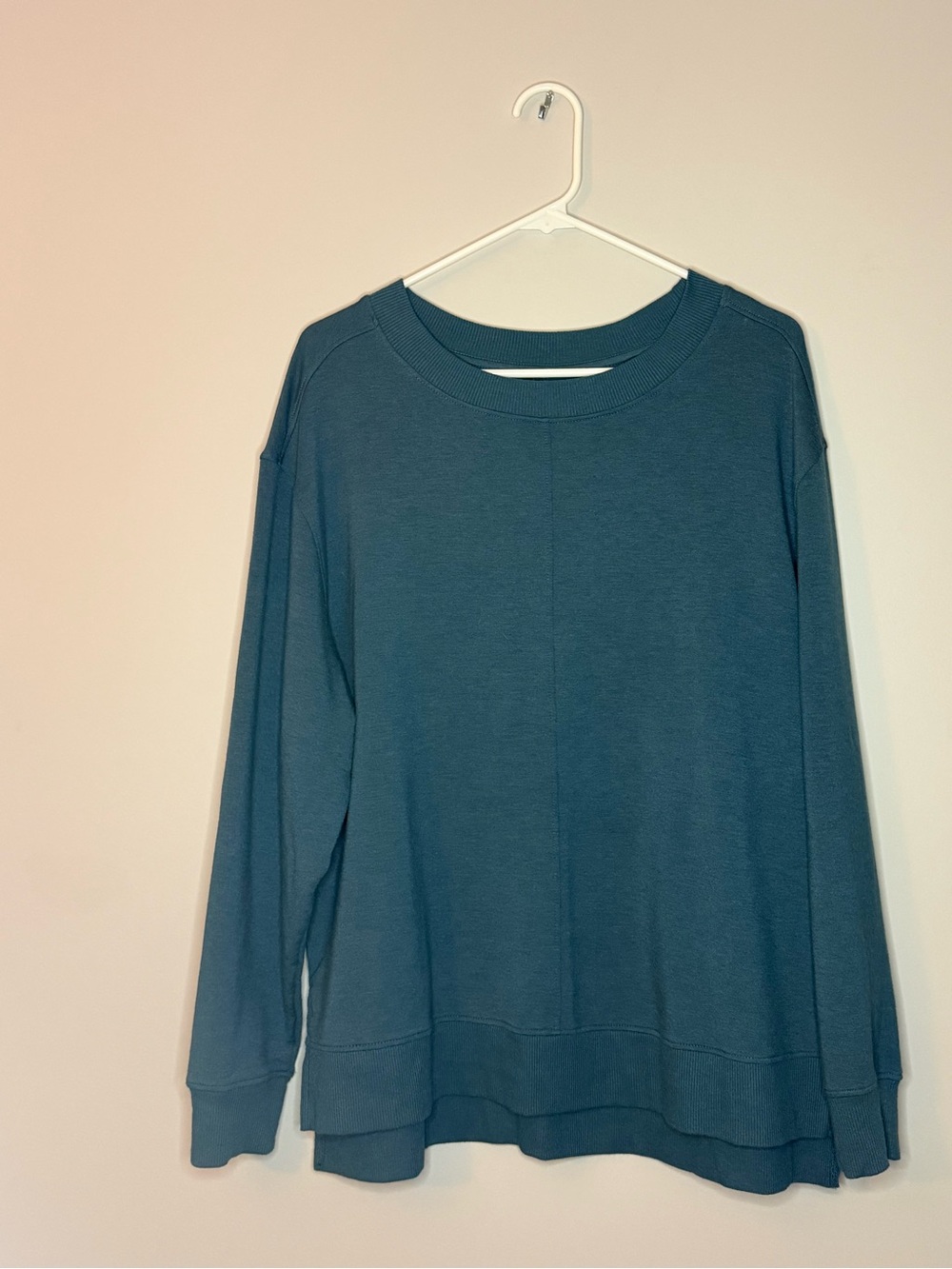 Apana Teal Crewneck Pullover Sweater